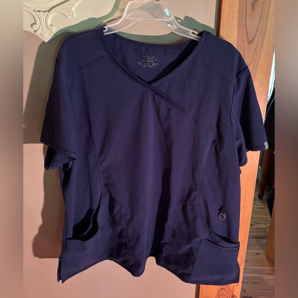 🩺Cherokee Infinity Stretch Navy Scrub Top Size 3X🩺